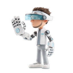 Icono de robot futurista para innovaciones tecnológicas