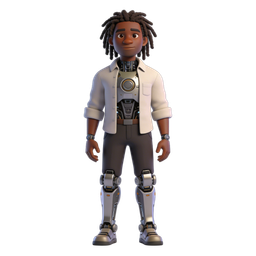 Futuristic Robot Human Character Icon for Technology Applications