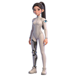 Futuristic Robotic Girl Icon for Tech and Innovation