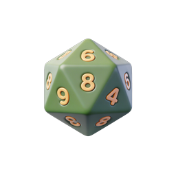 D20 Dice Icon | RPG Gaming & Tabletop Game