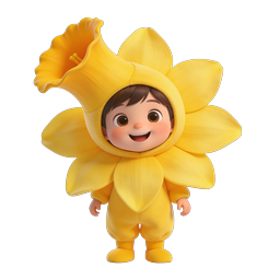 Daffodil Child Costume 3D Character Icon