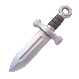 3D-Dolchmesser-Icon - Realistisches Metallwaffendesign