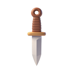 3D Dagger Sword Weapon Icon for Games