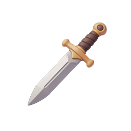 Dolch-Schwert-Icon - 3D-gerenderte Fantasy-Waffe