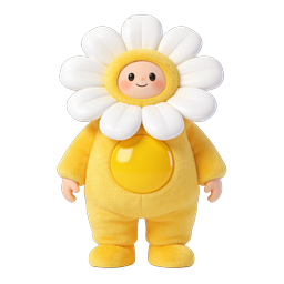 Adorable Daisy Flower Character 3D Icon | Kawaii Mascot