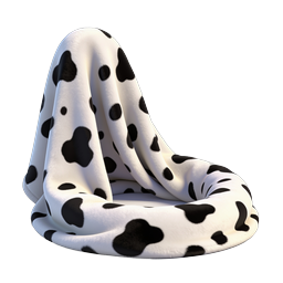Dalmatian Ghost Blanket 3D Icon - Spooky Cute Design