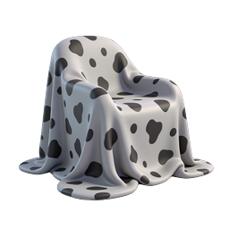 Ícone de Halloween Fantasma de Pano Dálmata | 3D Realista