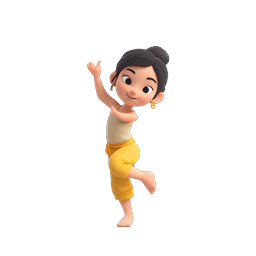 Dancing Woman Water Splash 3D Character Icon