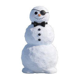 Icono de invierno de muñeco de nieve elegante con parche y pajarita