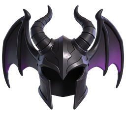 Dark Demon Helmet Icon with Horns and Wings