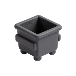 Dark Square Planter Pot Icon | Realistic 3D Container