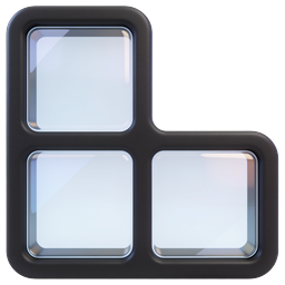 Modern Dashboard Layout Icon - 3D Glass Panel Design