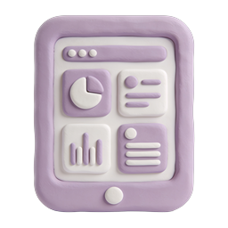 Dashboard Tablet Clay Icon - Analytics UI Design