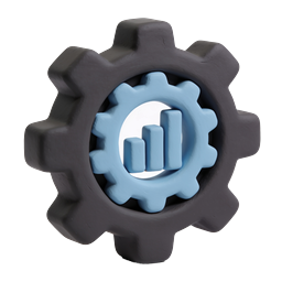 Data Analytics Gear Icon | 3D Clay Settings Symbol