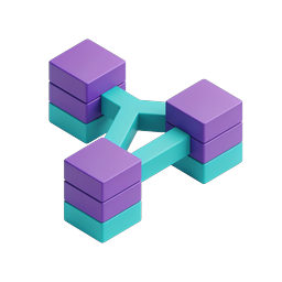 Isometric Data Stack Icon | Connected Server Blocks