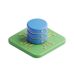 Database Circuit Board 3D Icon | Tech Data Storage