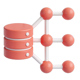 Database Network Connection Icon - 3D Clay Style