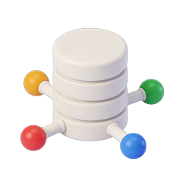 3D Database Network Icon | Cloud Storage & Connected Nodes