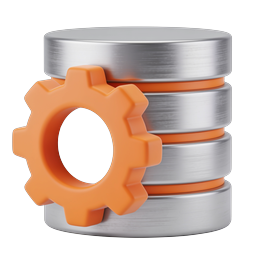 Database Settings Icon - 3D Tech Configuration Symbol