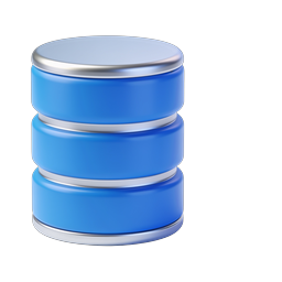 3D Database Stack Icon - Data Storage Symbol