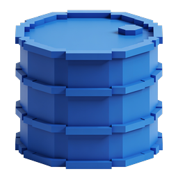 3D Database Storage Icon - Isometric Blue Tech Icon