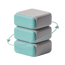 Database Sync Icon | 3D Clay Storage Stack