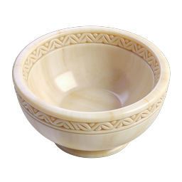 Elegant Decorative Bowl Icon - Ornate Cream Vessel