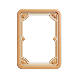Elegant Decorative Card Icon - 3D Rendered Game Asset