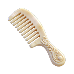 Elegant Decorative Hair Comb Icon - 3D Render
