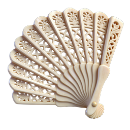 Decorative Folding Fan Icon | Ornate Vintage Accessory