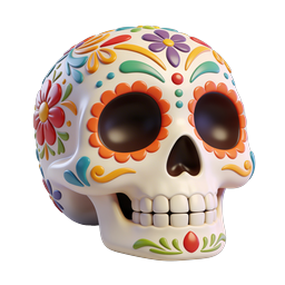 Colorful Sugar Skull Day of the Dead Icon