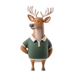 Friendly 3D Cartoon Deer Character Icon | Wildlife Mascot