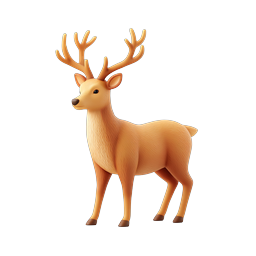 3D Deer Icon - Majestic Buck with Antlers