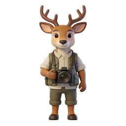 Whimsical Deer Photographer Icon for Nature Projects