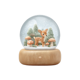 Cute Deer Snow Globe Christmas Decoration Icon