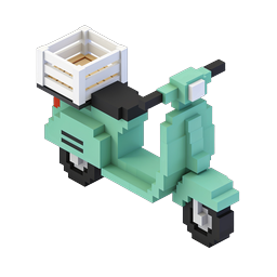 Isometric Delivery Moped Icon for Courier Services