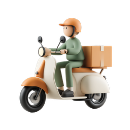Stylized Delivery Scooter Icon for Transport Services