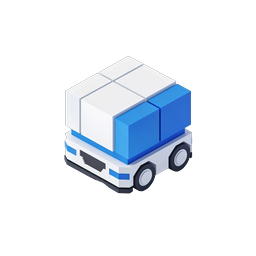 Isometric Delivery Truck with Packages Icon