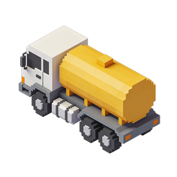 Isometric Voxel Delivery Truck Icon for Logistics