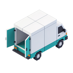 Isometric Delivery Truck 3D Icon for Shipping & Logistics
