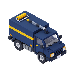 Isometric Voxel Delivery Truck Icon for Apps & Games