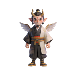Demon Angel Warrior 3D Character Icon Design