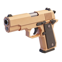 Icono 3D de pistola low poly color arena para juegos