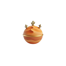 Icône de planète désertique - Design de globe cactus 3D