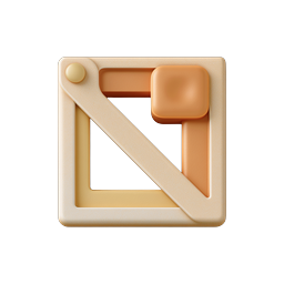 Clay-Style Design Frame Tool Icon | 3D Creative UI