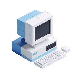 Isometric Desktop Computer Icon - 3D Tech Illustration