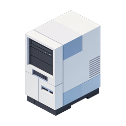 Isometric Desktop Computer Tower Icon - 3D PC Case