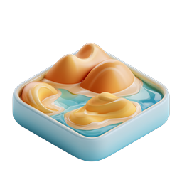 Glossy Clay-Style Dessert Bowl 3D Icon