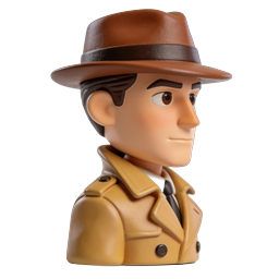 Detective Character Icon - Mystery 3D Clay Style