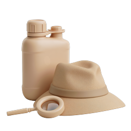 Detective Hat and Magnifier Clay Icon Set